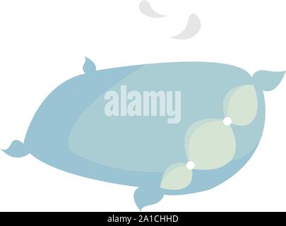 Blue pillow, illustration, vector on white background. Stock Vector