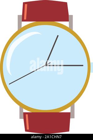Wristwatch, illustration, vector on white background. Stock Vector
