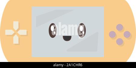 Yellow psp, illustration, vector on white background. Stock Vector