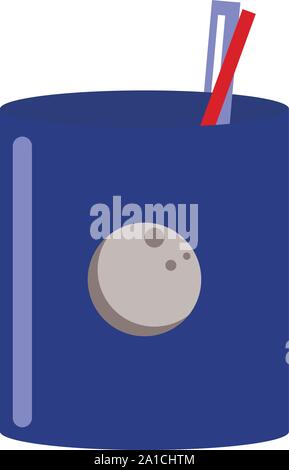 Pencil case, illustration, vector on white background. Stock Vector