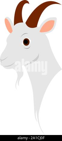 Goat, illustration, vector on white background. Stock Vector