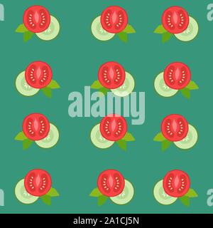 Tomatoes wallpaper, illustration, vector on white background. Stock Vector