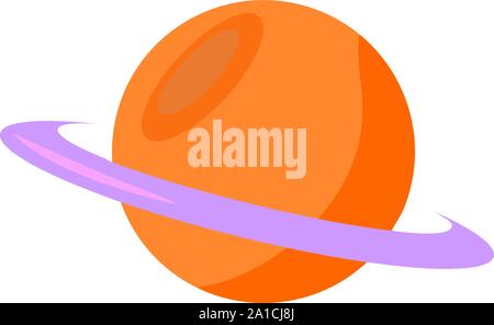 Saturn, illustration, vector on white background. Stock Vector
