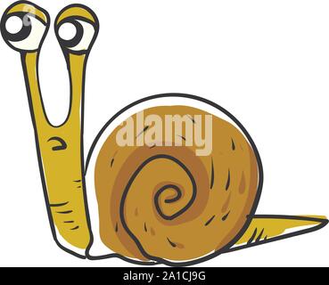 Snail, illustration, vector on white background. Stock Vector