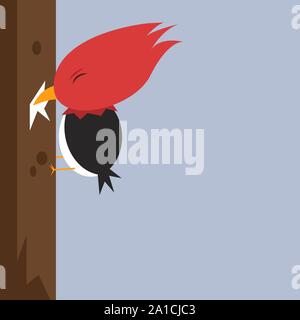 Woodpecker, illustration, vector on white background. Stock Vector