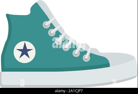 Blue sneakers, illustration, vector on white background. Stock Vector