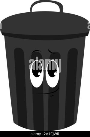 Trash can black and blue web design round internet icon with shadow