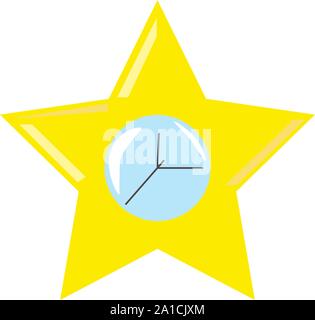 Star watch, illustration, vector on white background. Stock Vector