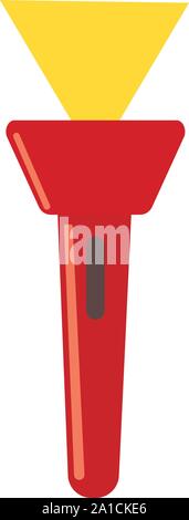 Red flashlight, illustration, vector on white background. Stock Vector