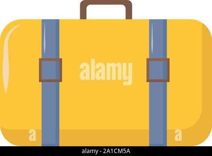Yellow suitcase, illustration, vector on white background. Stock Vector