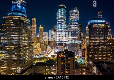 Aerial drone view of new york city Stock Photo - Alamy