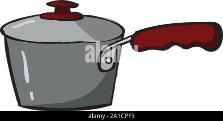 Saucepan, illustration, vector on white background. Stock Vector