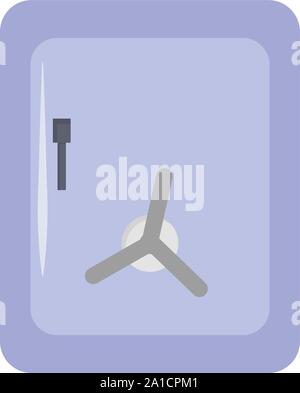 Blue safe, illustration, vector on white background. Stock Vector