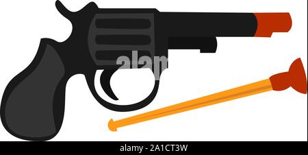 Toy pistol, illustration, vector on white background. Stock Vector