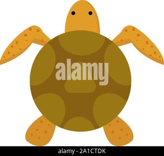 Green turtle, illustration, vector on white background. Stock Vector