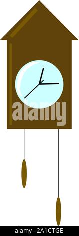Wall clock, illustration, vector on white background. Stock Vector