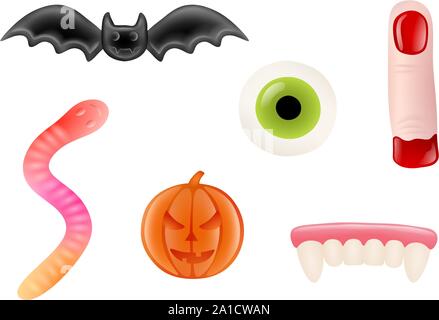 halloween gummy candies illustration Stock Vector