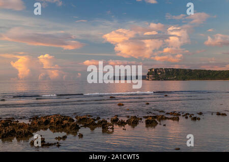 Evening clouds over the Philippine Sea, Tumon Bay, Guam Stock Photo