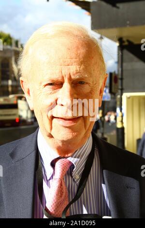 BARON EMPEY IN WESTMINSTER, LONDON, UK ON 25TH SEPTEMBER 2019. REGINALD NORMAN MORGAN EMPEY IS A BRITISH POLITICIAN WHO WAS LEADER OF THE ULSTER UNIONIST PARTY FROM 2015 TO 2010 AND HAS BEEN CHAIRMAN SINCE 2012. REG WAS LORD MAYOR OF BELFAST. Russell Moore portfolio page. Stock Photo