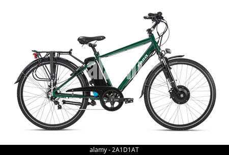 Product style electric bikes isolated against white background. Stock Photo