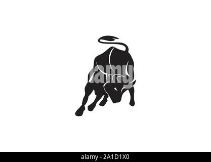 Bull Logo Design, Angry Bull or Taurus Logo Mascot. Vector Illustration Stock Vector