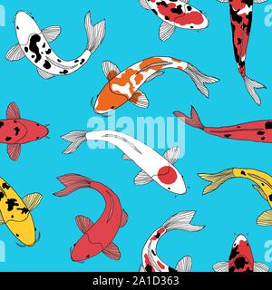 pattern with koi fishes Stock Vector