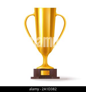 Isolated tall goblet for award ceremony. 3d cup Stock Vector