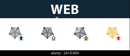 Web icon set. Premium symbol in different styles from halloween icons collection. Creative web icon filled, outline, colored and flat symbols Stock Vector