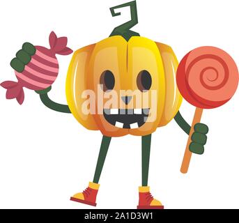 Halloween cauldron full of candy. Halloween candy pot. Autumn treats for  Halloween for children. Lollipops in cauldron. Vector illustration isolated  on white background. 28559840 Vector Art at Vecteezy