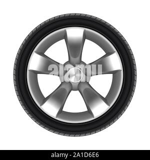 Tyre of car isolated with star disk. Tire or wheel Stock Vector