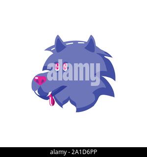 angry wolf head on white background vector illustration design Stock Vector