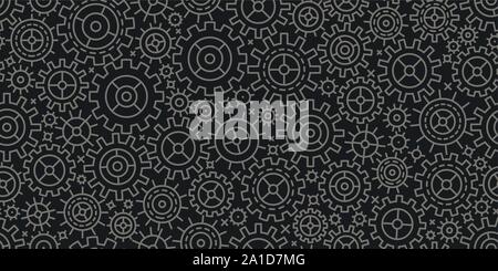 Gears seamless background. Business, industry, technology concept. Vector Stock Vector