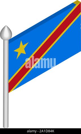 Democratic Republic of the Congo flag - isometric 3D cube isolated on ...