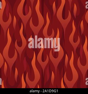 Red Flames Seamless Repeating Pattern Vector Illustration Stock Vector