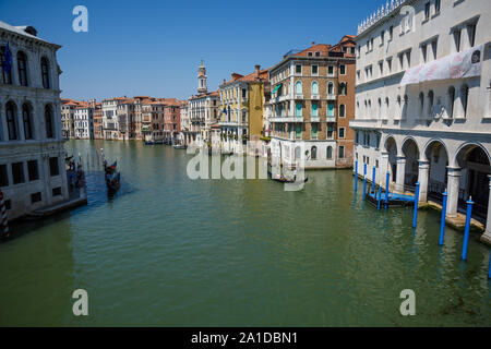 Venedig, Blick von der Rialtobrücke auf den Canal Grande - Venice, View from Rialto Bridge on Canals Grande Stock Photo