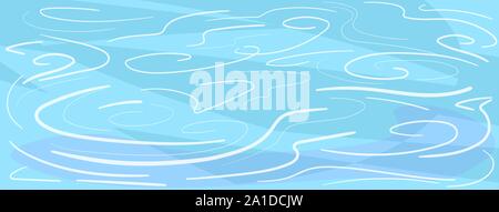 Ice rink background with marks from skating and hockey scratched lines. Blue banner template with abstract ice pattern. Winter backdrop. Cold season Horizontal concept. Side view. Vector illustration. Stock Vector