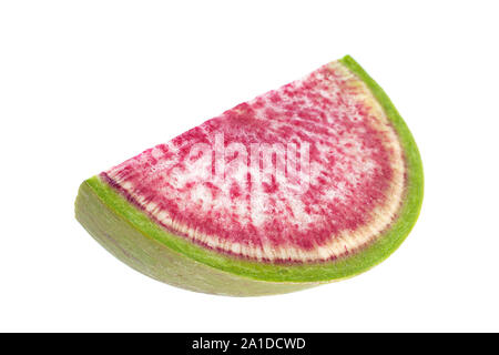 Watermelon radish closeup isolated on white background Stock Photo