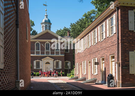 Carpenters' Hall, view of Carpenters' Hall (1774) - the building in which the First Continental Congress convened, Philadelphia, Pennsylvania, USA