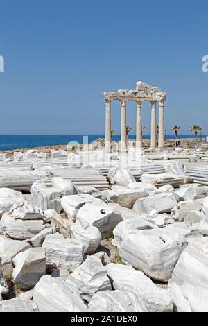 Remains of the Temple of Apollo, Side, Antalya Province, Turkey Stock Photo