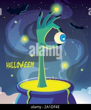 potion bubbly of witch on white background vector illustration design ...
