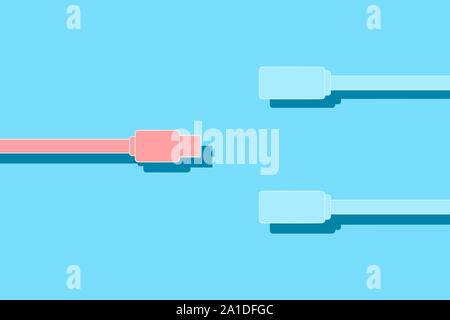 USB C type cables in modern vector design Stock Vector