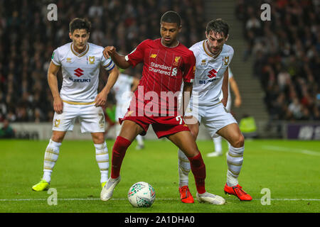 Rhian Brewster of Liverpool during the Carabao Cup match between MK Dons and Liverpool at stadium:mk, Milton Keynes, England on 25 September 2019. Photo by David Horn. Stock Photo