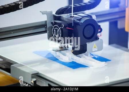 A desktop 3d printer in the laboratory for prints a structure from a polymer Stock Photo