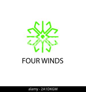 Four wind logo. Wind Energy Logo Template Design Vector - Vector - Vector Stock Vector