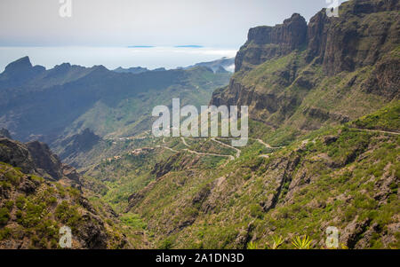 sehenswertes und abgelegenes Dorf MASCA im Teno Gebirge auf Teneriffa, Kanarische Inseln, Spanien Stock Photo