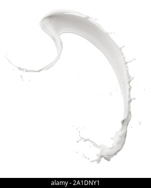 curve milk splash isolated on white background Stock Photo