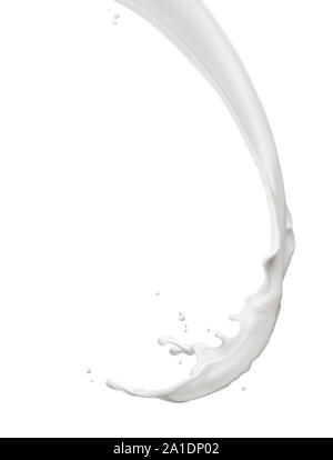 splash of milk isolated on white background Stock Photo