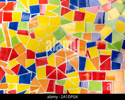 Antonio Gaudi style, broken tiles colorful mosaic background Stock Photo