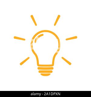 Solution icon Lamp, light bulb symbol Idea concept Stock Vector