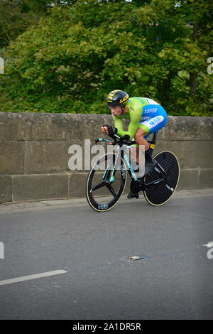 UCI Cycling World Road Championships Mens Elite Individual Time Trial Yorkshire Great Britain Primoz Roglic Stock Photo